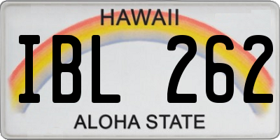 HI license plate IBL262