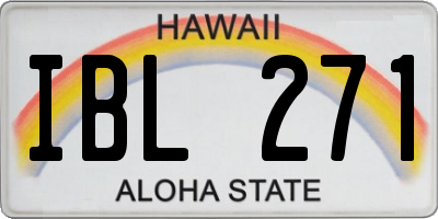 HI license plate IBL271