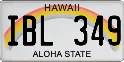 HI license plate IBL349