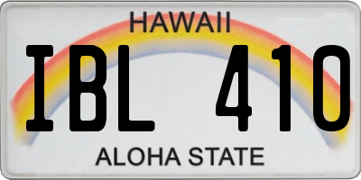 HI license plate IBL410