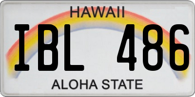 HI license plate IBL486