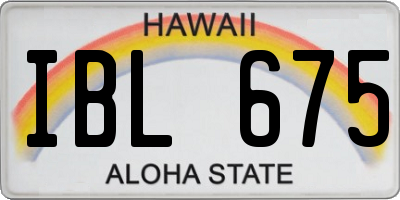 HI license plate IBL675