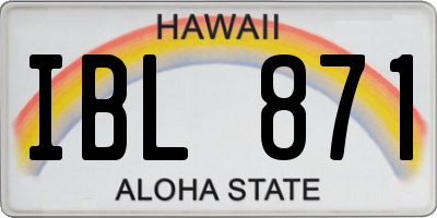 HI license plate IBL871