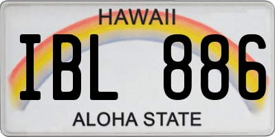 HI license plate IBL886