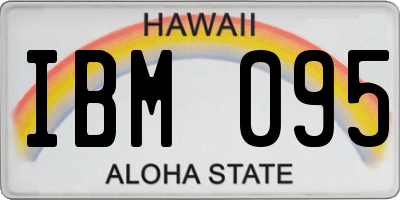 HI license plate IBM095