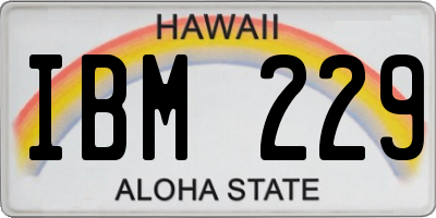 HI license plate IBM229