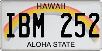 HI license plate IBM252