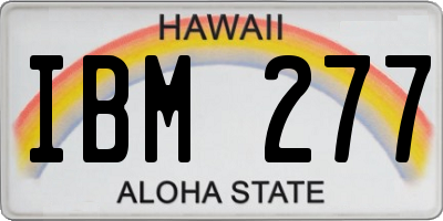 HI license plate IBM277