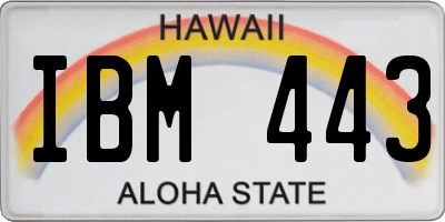 HI license plate IBM443