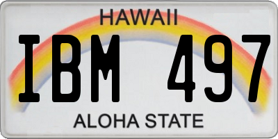 HI license plate IBM497