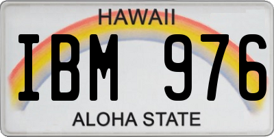 HI license plate IBM976