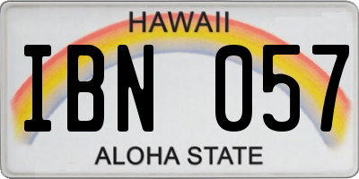 HI license plate IBN057