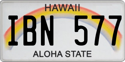HI license plate IBN577