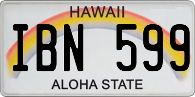 HI license plate IBN599