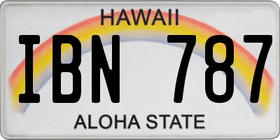 HI license plate IBN787