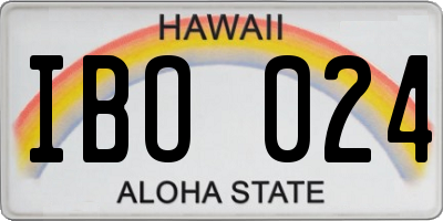 HI license plate IBO024