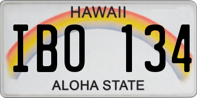 HI license plate IBO134