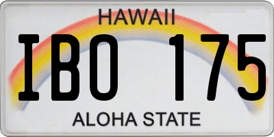 HI license plate IBO175