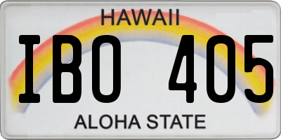 HI license plate IBO405