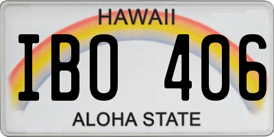 HI license plate IBO406