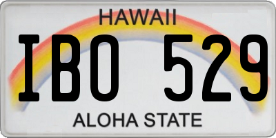 HI license plate IBO529