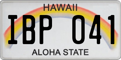 HI license plate IBP041