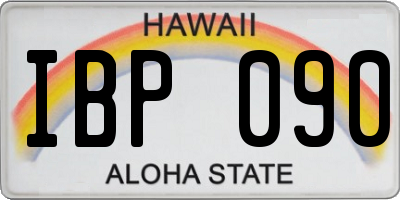 HI license plate IBP090