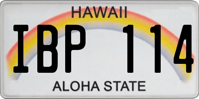 HI license plate IBP114