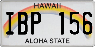 HI license plate IBP156