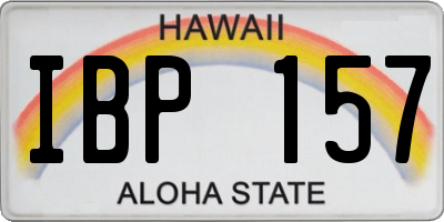 HI license plate IBP157