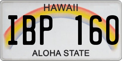 HI license plate IBP160