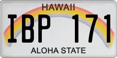 HI license plate IBP171