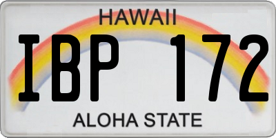 HI license plate IBP172
