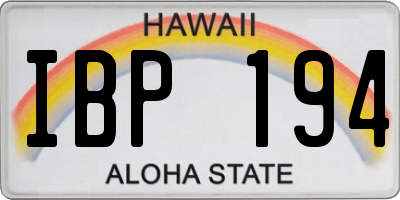 HI license plate IBP194
