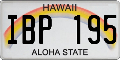 HI license plate IBP195