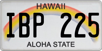 HI license plate IBP225