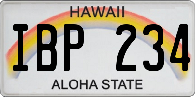 HI license plate IBP234