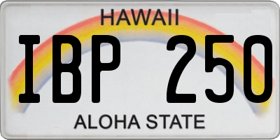 HI license plate IBP250