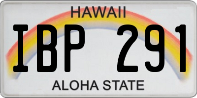 HI license plate IBP291