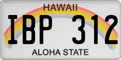 HI license plate IBP312