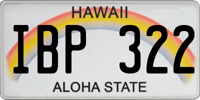 HI license plate IBP322