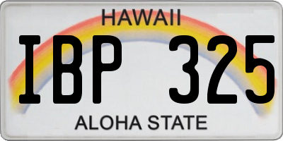 HI license plate IBP325