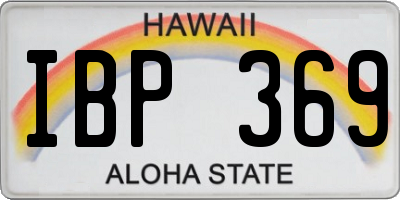 HI license plate IBP369