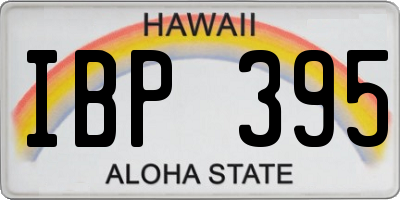 HI license plate IBP395