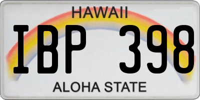 HI license plate IBP398