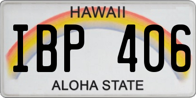 HI license plate IBP406