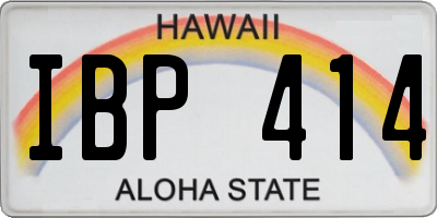 HI license plate IBP414