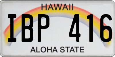 HI license plate IBP416