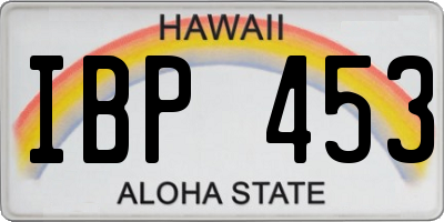 HI license plate IBP453