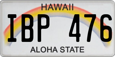 HI license plate IBP476